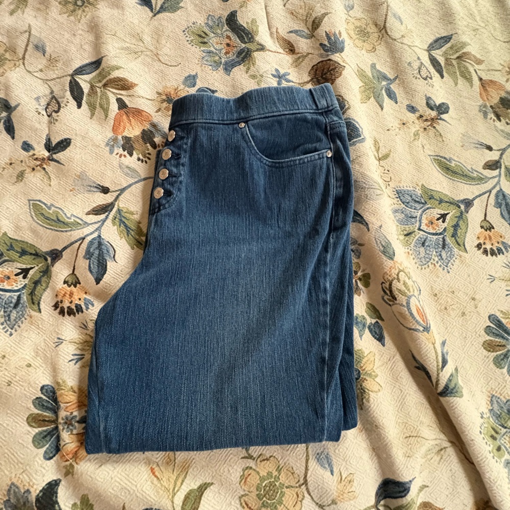 Belle By Kim Gravel Flexible Straight Leg Cropped Jeans